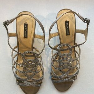 🛍️Silver Sequins Evening Dress Sandals sz 8